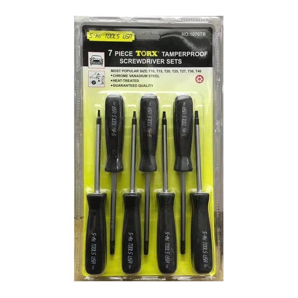 S-Ks 1070TR 7pc Torx Tamperproof Screwdriver Set | SKS by KHM Megatools Corp. S-Ks 1070TR 7pc Torx Tamperproof Screwdriver Set | SKS by KHM Megatools Corp.